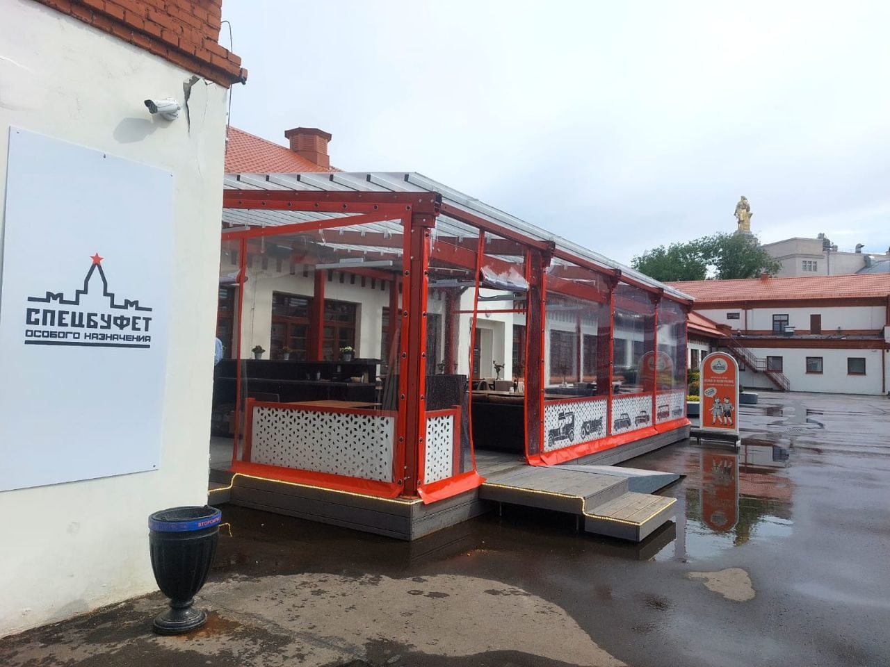 ПВХ шторы для летней террасы кафе в Александро-Невском